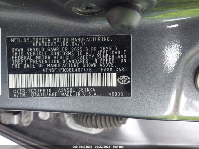 Toyota CAMRY LE 2014 4T1BF1FK9EU407476 Image 9