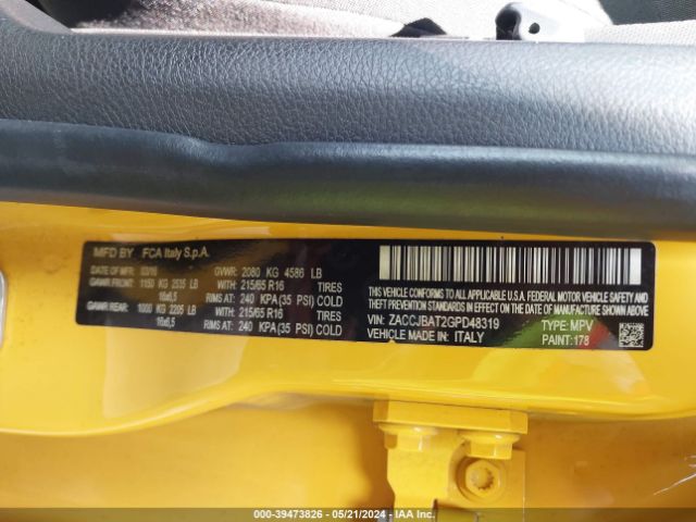 ZACCJBAT2GPD48319 Jeep Renegade Sport
