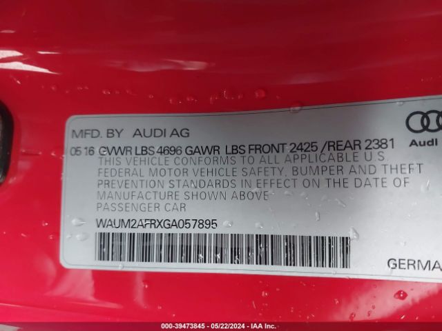 WAUM2AFRXGA057895 Audi A5 2.0t Premium