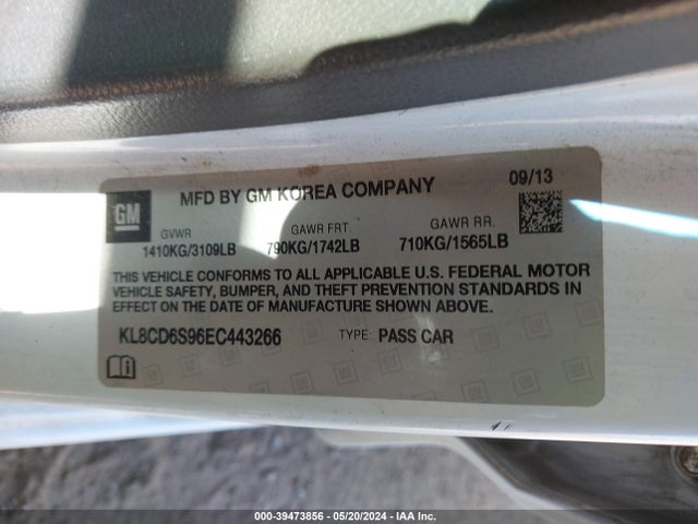 Chevrolet Spark 1lt Auto 2014 KL8CD6S96EC443266 Image 9