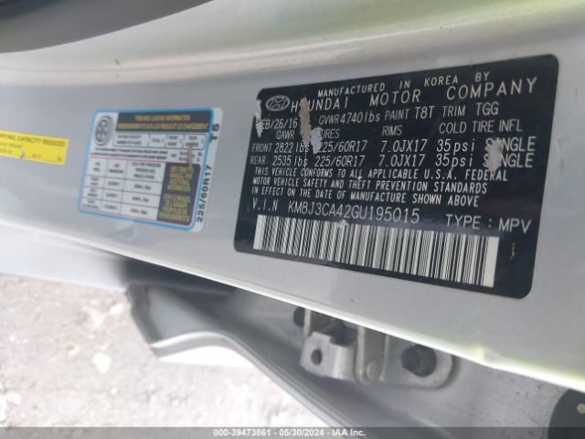 KM8J3CA42GU195015 Hyundai TUCSON SE