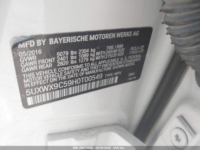 5UXWX9C59H0T00549 BMW X3 Xdrive28i