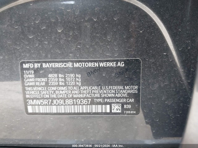 BMW 330i Xdrive 2020 3MW5R7J09L8B19367 Image 9