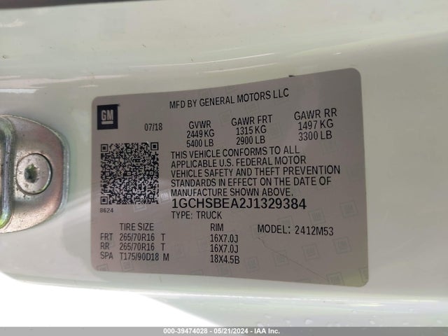 Chevrolet Colorado Wt 2018 1GCHSBEA2J1329384 Image 9