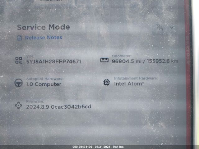 5YJSA1H28FFP74671 Tesla Model S 70d/85d/p85d