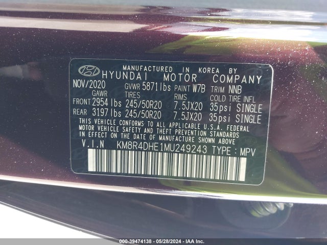 Hyundai Palisade Sel 2021 KM8R4DHE1MU249243 Image 9