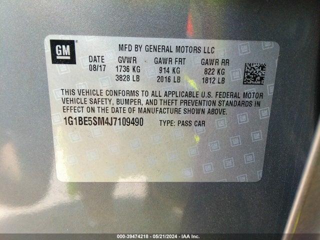 Chevrolet Cruze Lt Auto 2018 1G1BE5SM4J7109490 Image 9