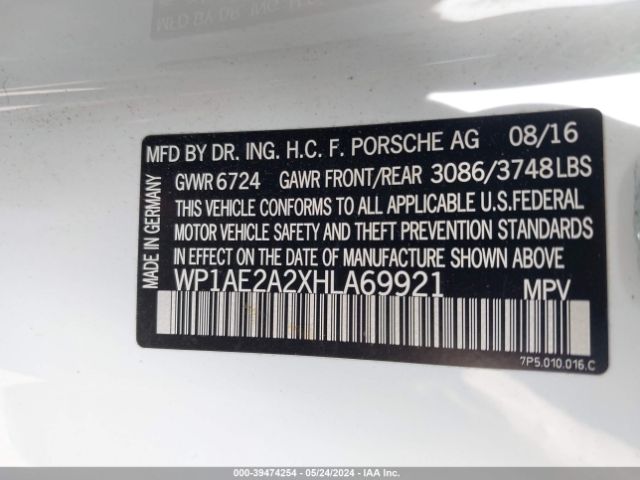 WP1AE2A2XHLA69921 Porsche Cayenne E-hybrid S Platinum Edition
