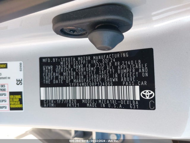 Toyota COROLLA LE 2024 5YFB4MDE0RP134066 Image 9