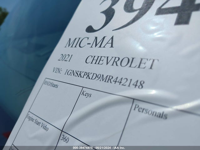2021 Chevrolet Tahoe 4wd Z71 მანქანა იყიდება აუქციონზე, vin: 1GNSKPKD9MR442148, აუქციონის ნომერი: 39474475