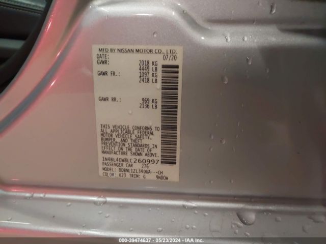 1N4BL4EW8LC260997 Nissan Altima Sl Intelligent Awd