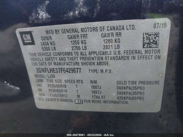 2GNFLHE37F6429677 Chevrolet Equinox Ltz
