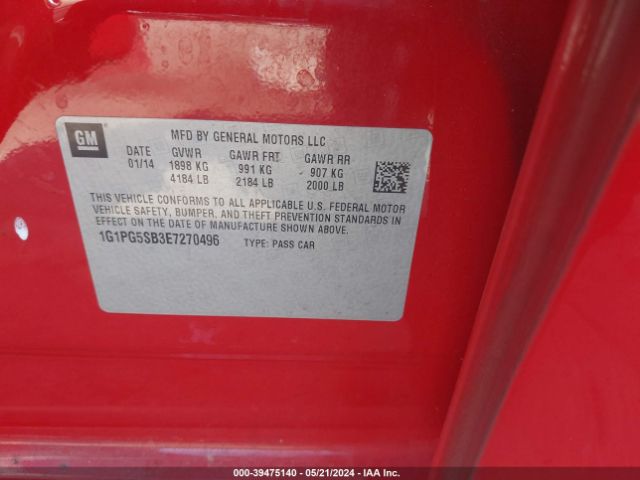 1G1PG5SB3E7270496 Chevrolet CRUZE LTZ