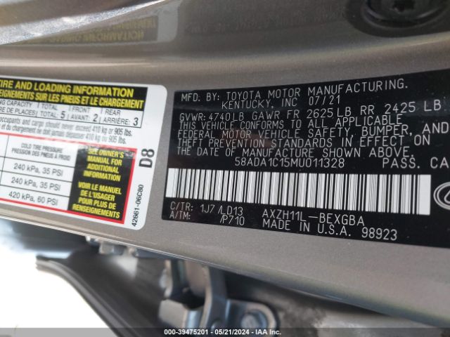 58ADA1C15MU011328 Lexus ES 300H