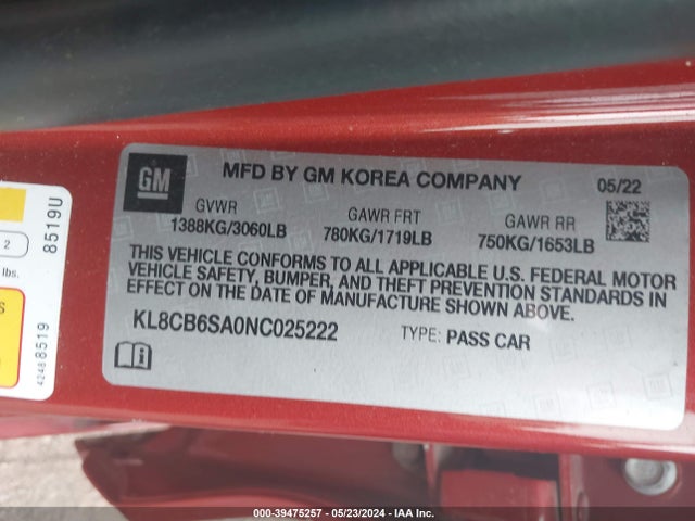 Chevrolet Spark Fwd Ls Automatic 2022 KL8CB6SA0NC025222 Image 9