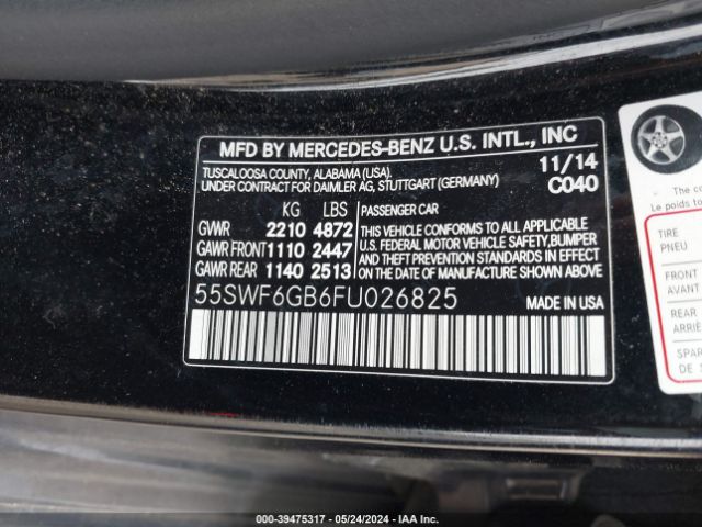 55SWF6GB6FU026825 Mercedes-Benz C 400 4matic