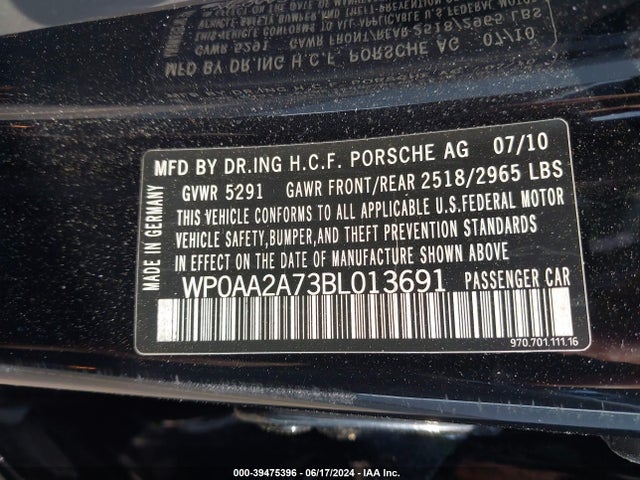 2011 PORSCHE PANAMERA WP0AA2A73BL013691 Photo 8