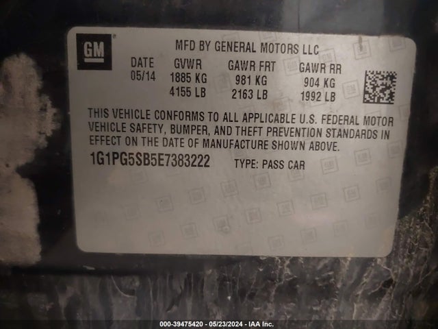 Chevrolet CRUZE LTZ 2014 1G1PG5SB5E7383222 Image 9