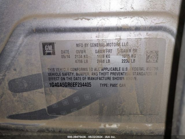 1G4GA5GR6EF294405 Buick Lacrosse