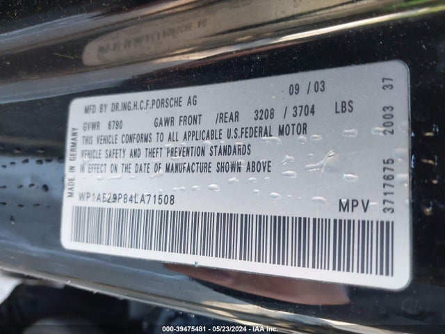 2004 PORSCHE CAYENNE WP1AB29P84LA71508 Photo 8