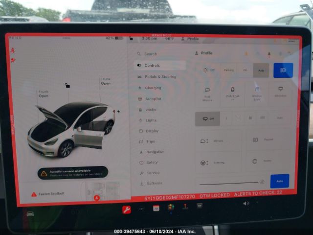5YJYGDED2MF107270 Tesla Model Y Standard Range Rear-wheel Drive