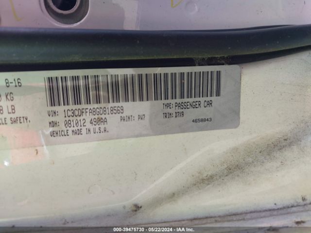 1C3CDFFA8GD818569 Dodge Dart Sxt Sport