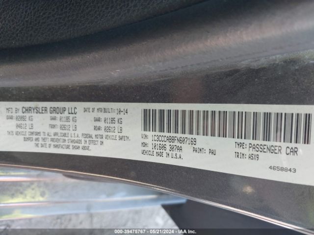 1C3CCCAB8FN607169 Chrysler 200 Limited