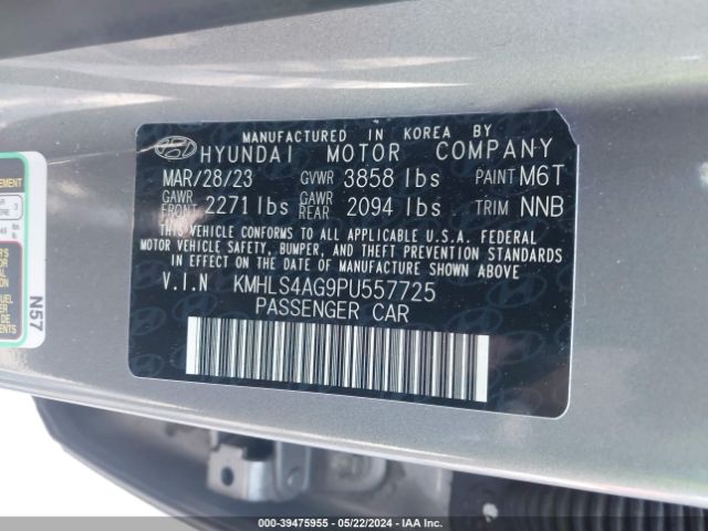 KMHLS4AG9PU557725 Hyundai ELANTRA SEL