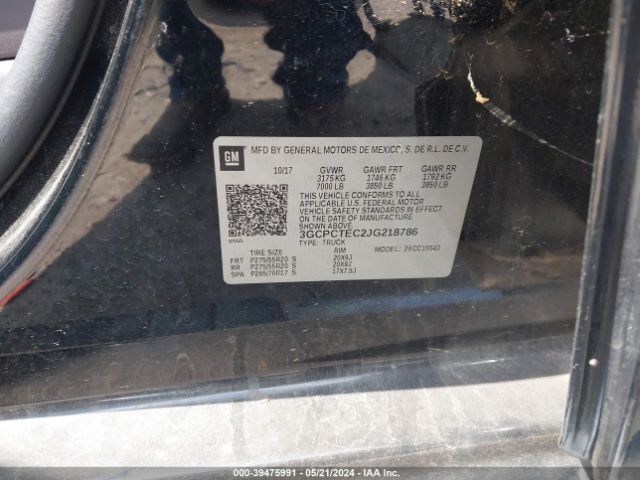 3GCPCTEC2JG218786 Chevrolet Silverado 1500 High Country