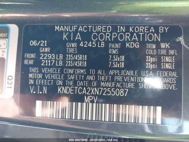 KNDETCA2XN7255087 KIA Seltos Sx Turbo