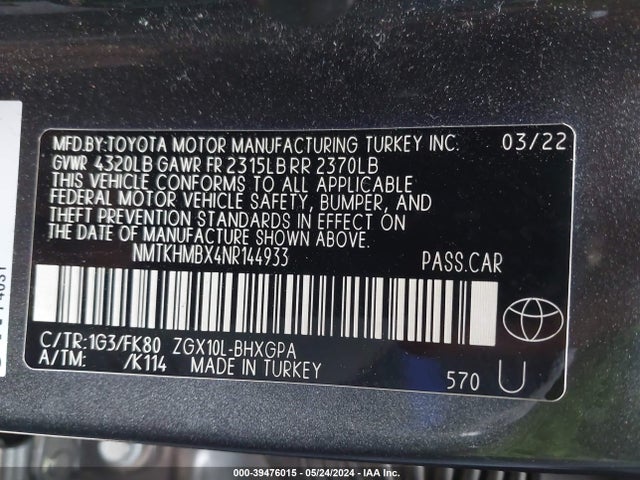 Toyota C-HR XLE 2022 NMTKHMBX4NR144933 Image 9