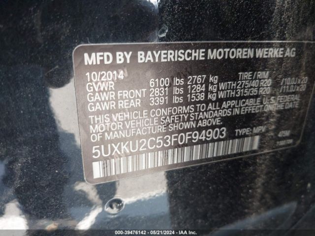 5UXKU2C53F0F94903 BMW X6 Xdrive35i