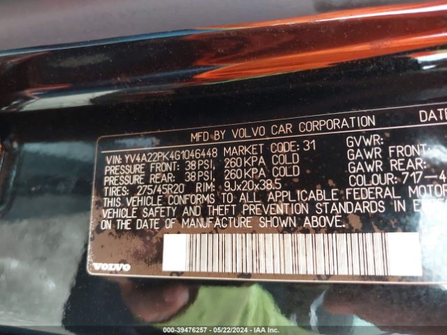 YV4A22PK4G1046448 Volvo Xc90 T6 Momentum