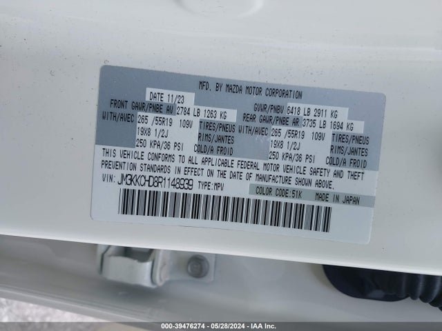 Mazda Cx-90 3.3 Turbo Preferred Plus 2024 JM3KKCHD8R1148939 Image 9