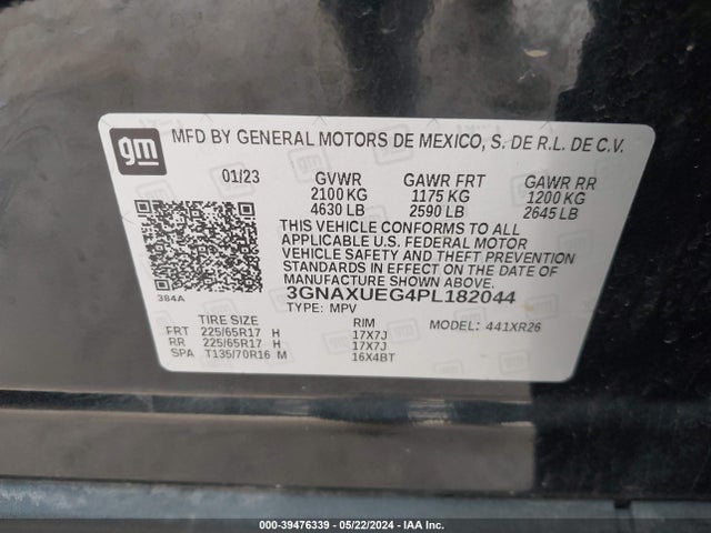 Chevrolet Equinox Awd Lt 2023 3GNAXUEG4PL182044 Image 9