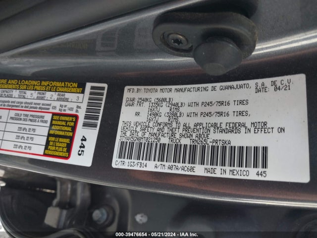 Toyota Tacoma Sr 2021 3TYAX5GN8MT021250 Image 9