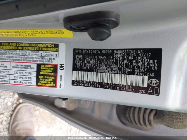 Toyota COROLLA SE 2018 2T1BURHE9JC014715 Image 9