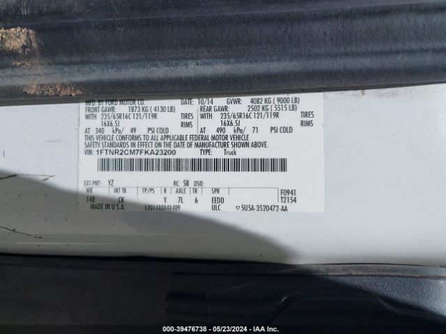 1FTNR2CM7FKA23200 Ford Transit-250