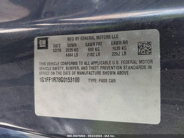 Chevrolet Camaro 1ss 2016 1G1FF1R78G0153100 Image 9
