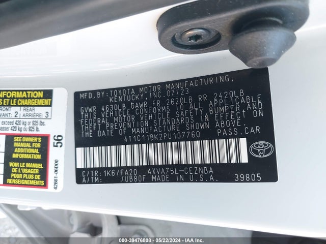 Toyota CAMRY LE 2023 4T1C11BK2PU107760 Image 9