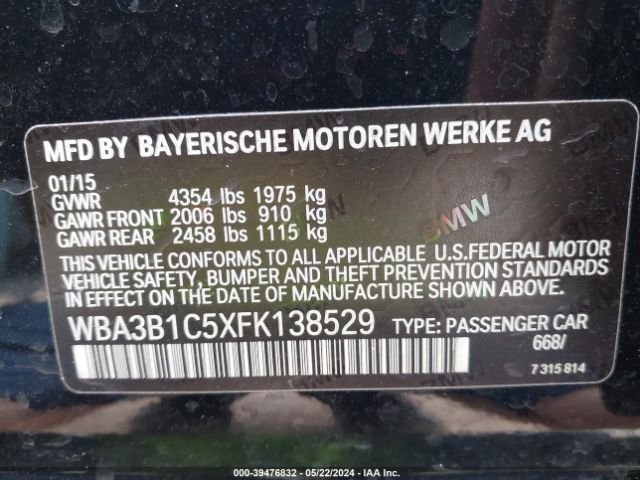 WBA3B1C5XFK138529 BMW 320i