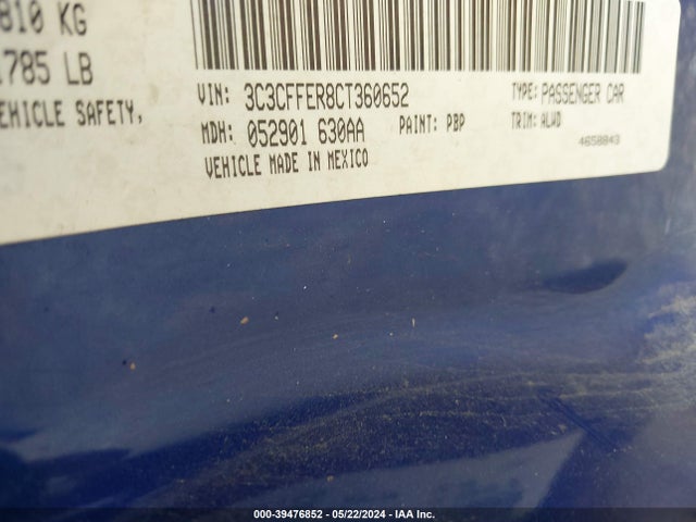 2012 FIAT 500C 3C3CFFER8CT360652 Photo 8