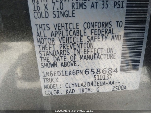 Nissan Frontier S 4x4 2023 1N6ED1EK6PN658684 Image 9