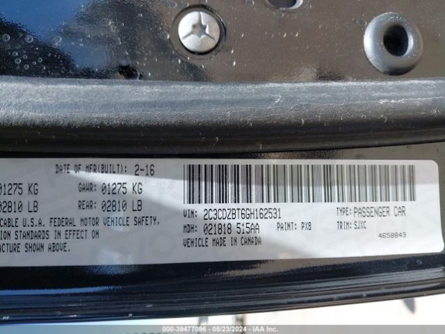 2C3CDZBT6GH162531 Dodge Challenger R/t Plus Shaker