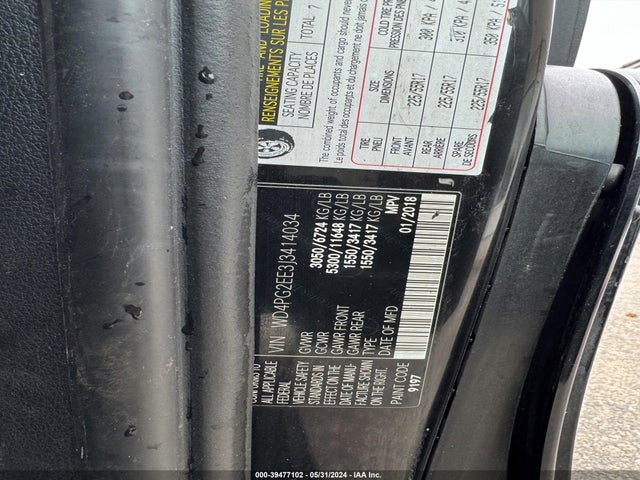 Mercedes-Benz Metris 2018 WD4PG2EE3J3414034 Image 9