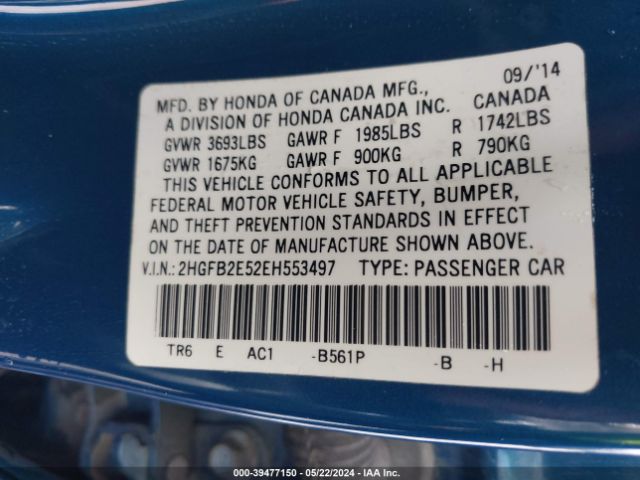 2HGFB2E52EH553497 Honda Civic Lx