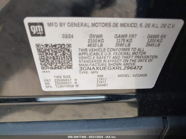 Chevrolet Equinox Awd Lt 2024 3GNAXUEGXRL296472 Image 9
