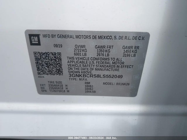 Chevrolet Blazer Fwd 2lt 2020 3GNKBCRS8LS552049 Image 9