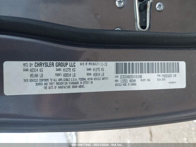 Dodge Charger Se 2014 2C3CDXBG5EH191698 Image 9