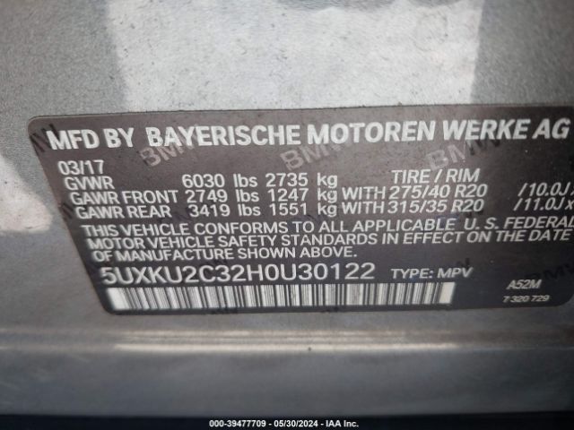 5UXKU2C32H0U30122 BMW X6 Xdrive35i